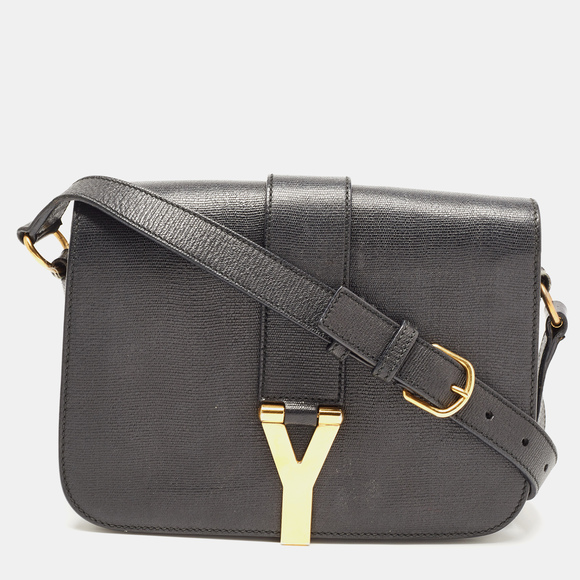 Yves Saint Laurent Bags Saint Laurent Black Leather Ligne Y Crossbody Bag Poshmark
